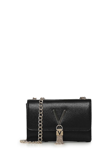 Valentino Bags Black Divina Chain Cross-Body Tassel Bag