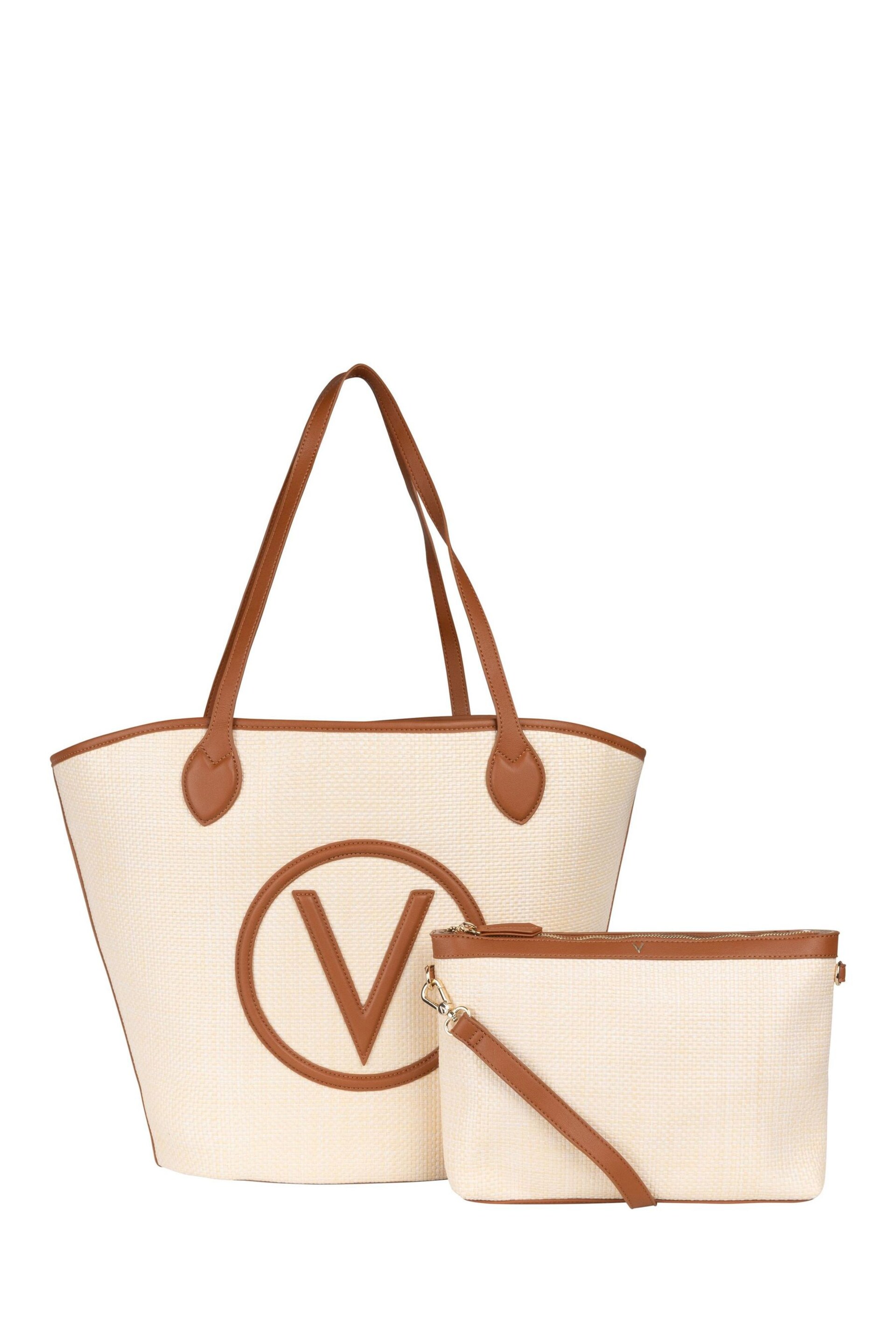 Valentino Bags Brown Covent Canvas Tote Bag With Removable Crossbody Bag - Image 5 of 5