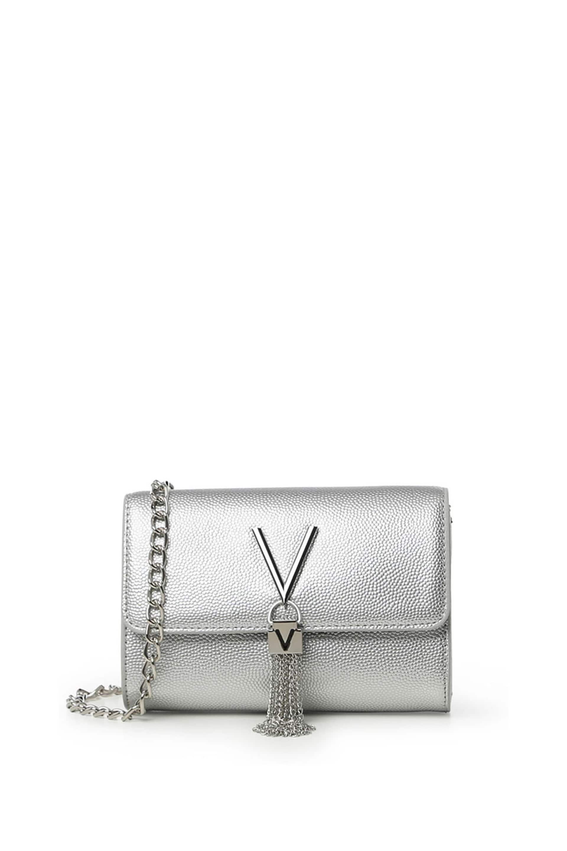 Valentino Bags Grey Divina Chain Crossbody Tassel Bag - Image 1 of 2