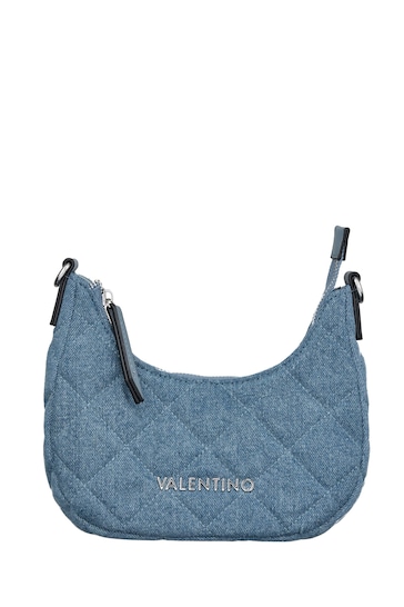 Valentino Bags Blue Ocarina Quilted Half Moon Crossbody Bag