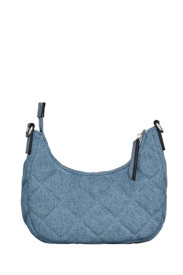 Valentino Bags Blue Ocarina Quilted Half Moon Crossbody Bag