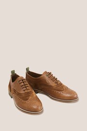 White Stuff Brown Thistle Leather Lace-Up Brogues - Image 2 of 4