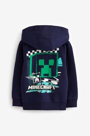 Navy Blue Licensed Minecraft Zip Through Hoodie by Next (5-14yrs) - Image 2 of 3