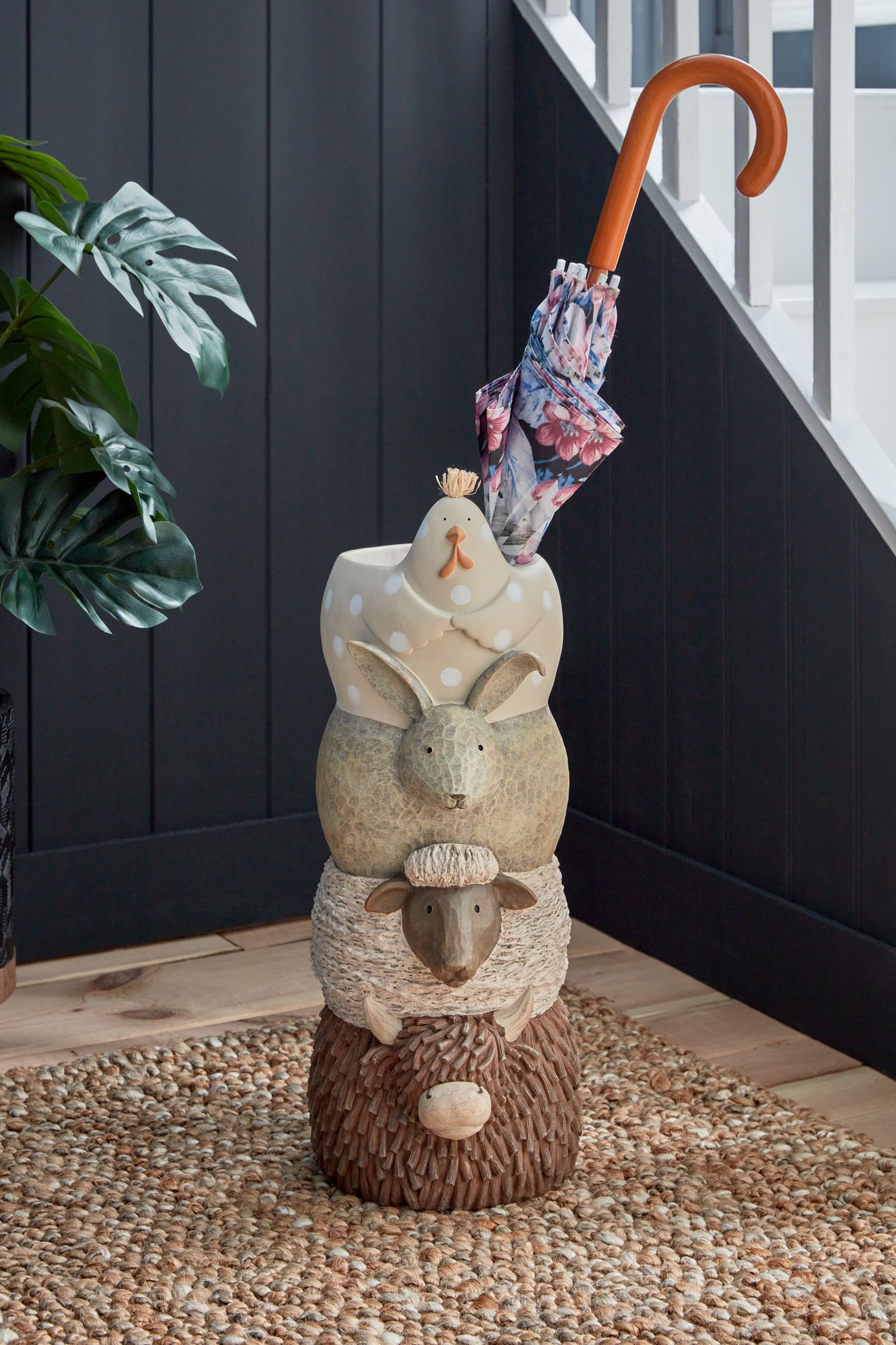 Natural XL Country Animals Umbrella Stand - Image 1 of 3