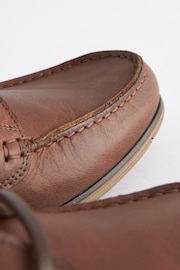 Tan Brown Formal Leather Boat Shoes - Image 4 of 7