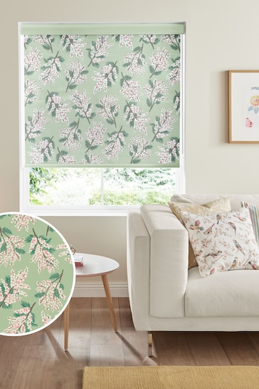 Cath Kidston Green Mimosa Flower Multi Made To Measure Roller Blind