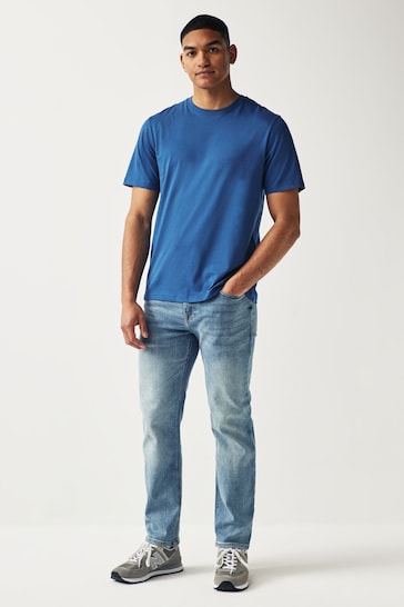 Blue Bright Regular Fit Essential Crew Neck T-Shirt