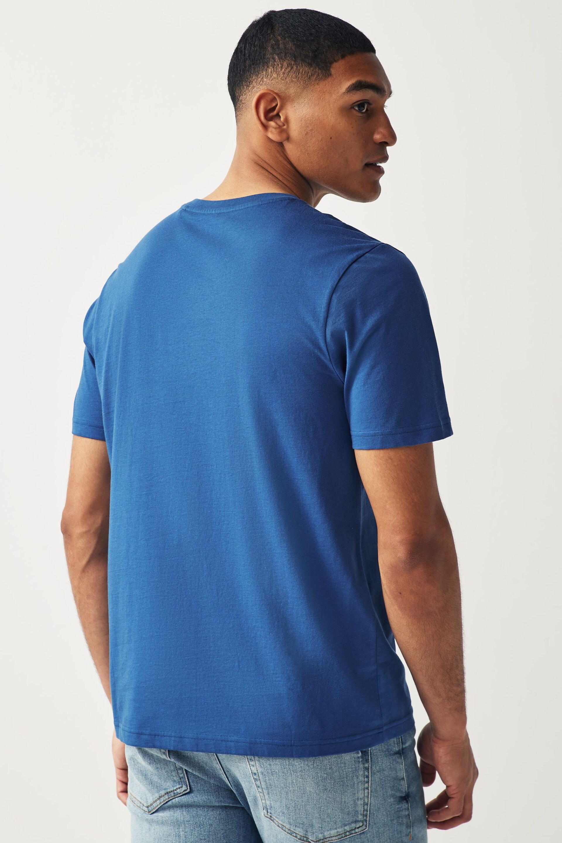 Blue Bright Regular Fit Essential Crew Neck T-Shirt - Image 3 of 7