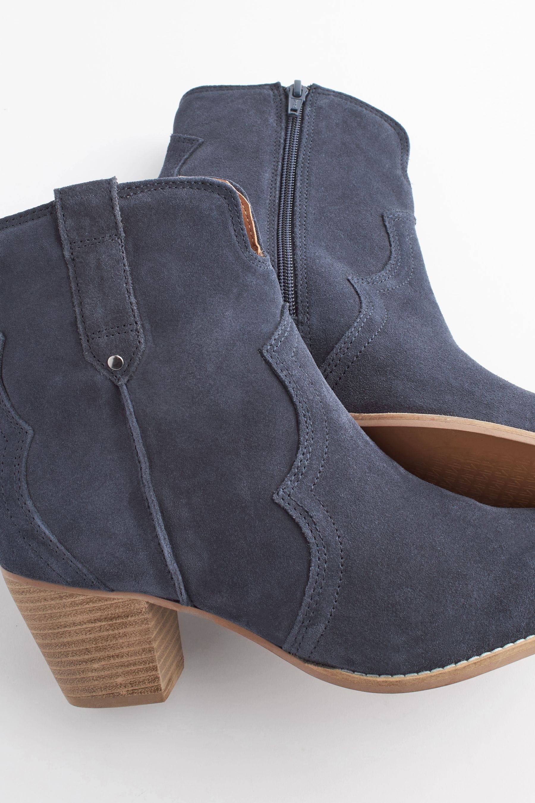 Navy western outlet ankle boots