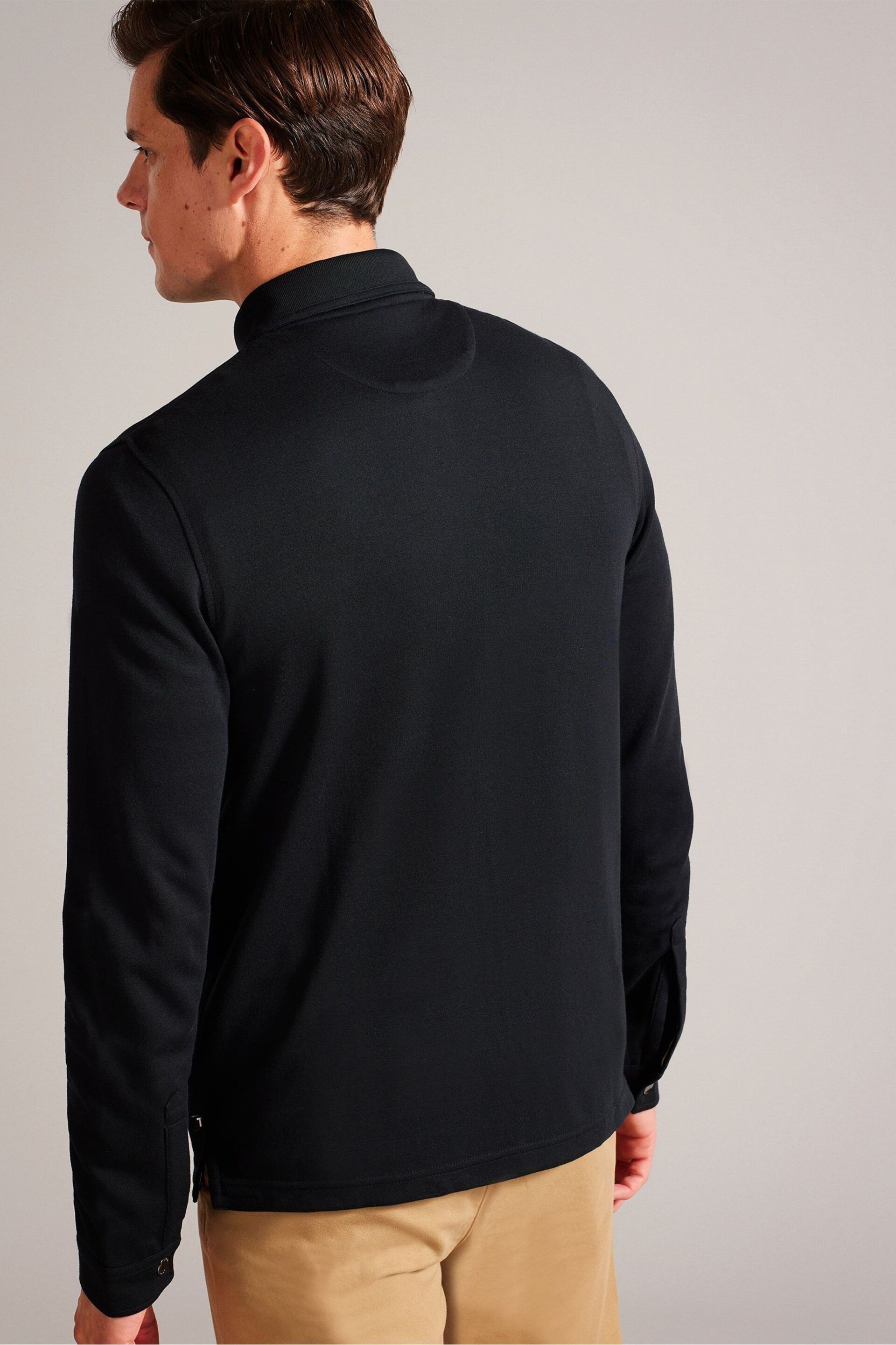 Ted Baker Black Karpol Regular Soft Touch Polo Shirt - Image 2 of 6