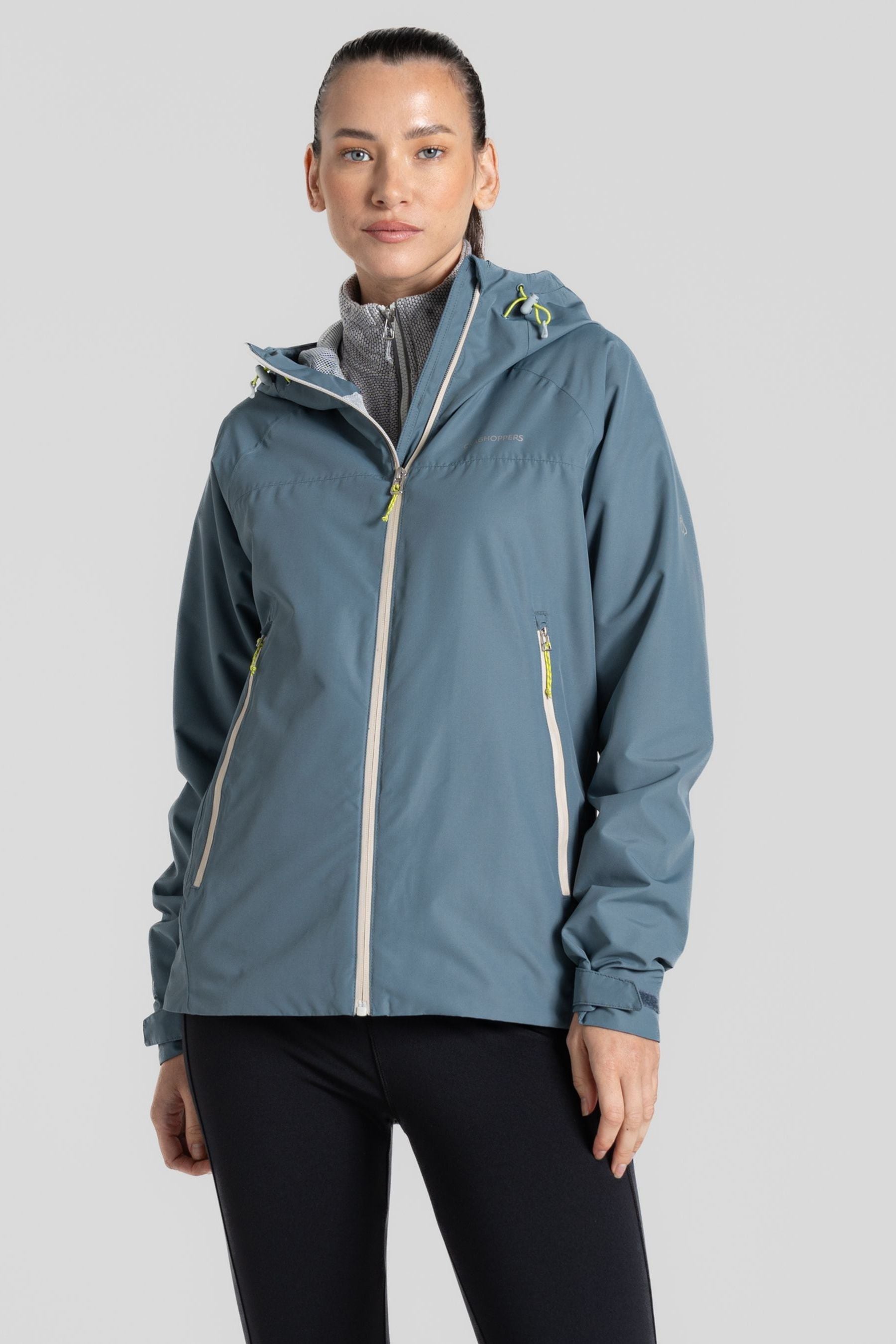 Craghoppers Blue Grey Vanth Waterproof Jacket 12 Womens