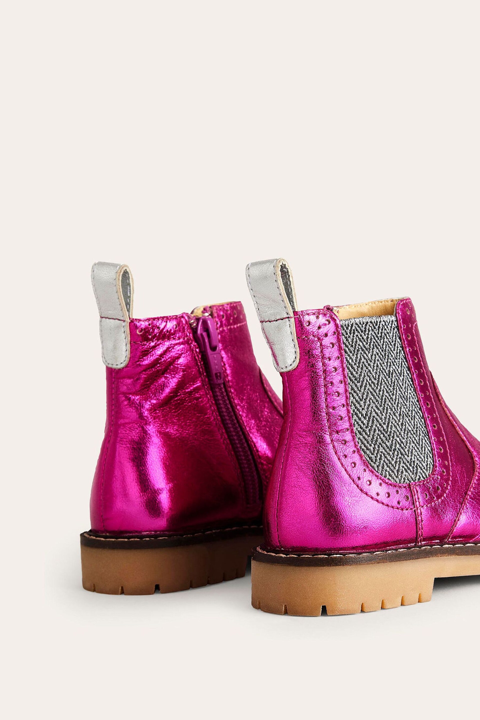 Boden Pink Leather Chelsea Boots - Image 3 of 3