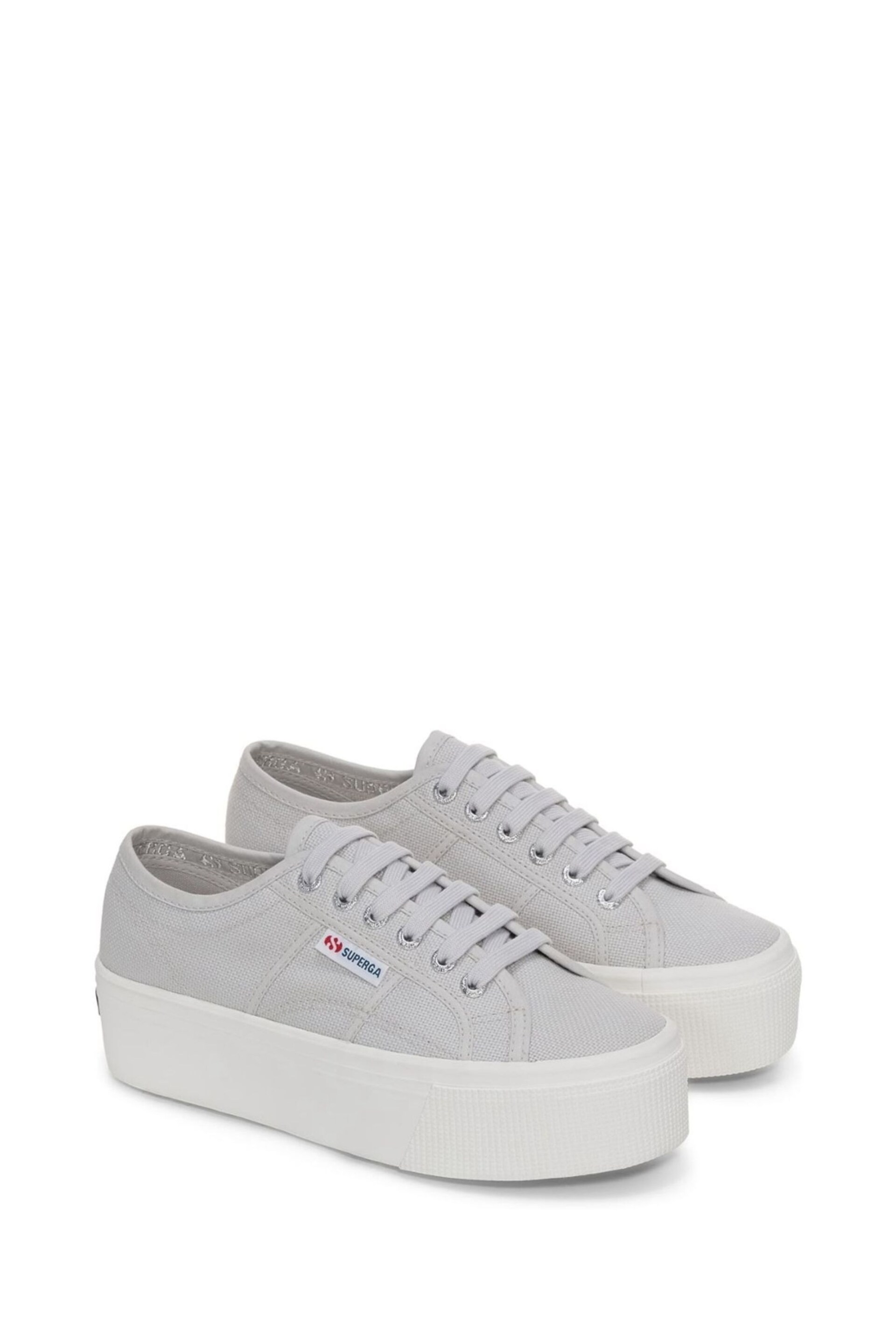 Superga Grey green 2790-Cotw Linea Up And Down Trainers - Image 2 of 5