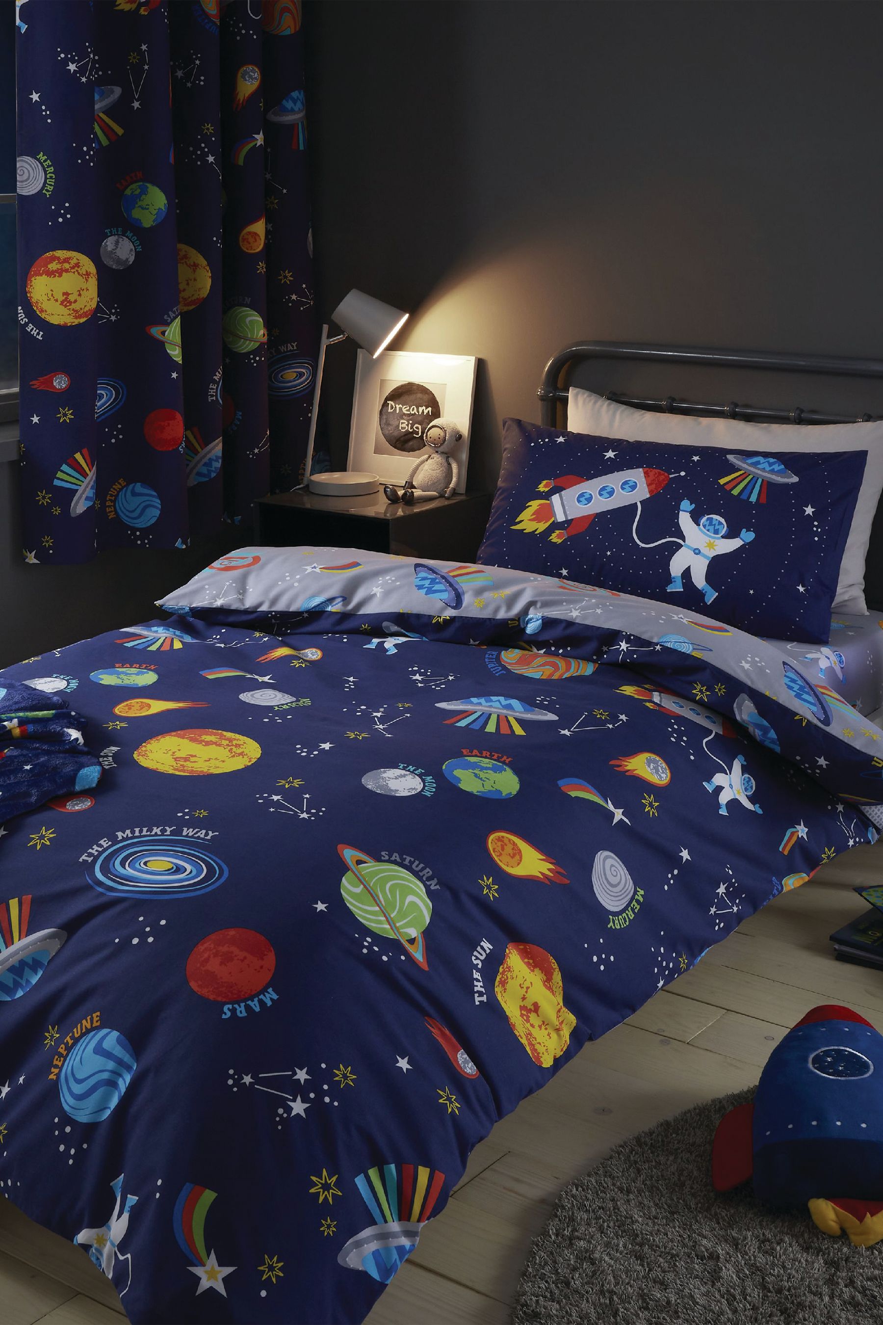 Buy Catherine Lansfield Blue Lost In Space Reversible Duvet Cover Set from the Next UK online shop