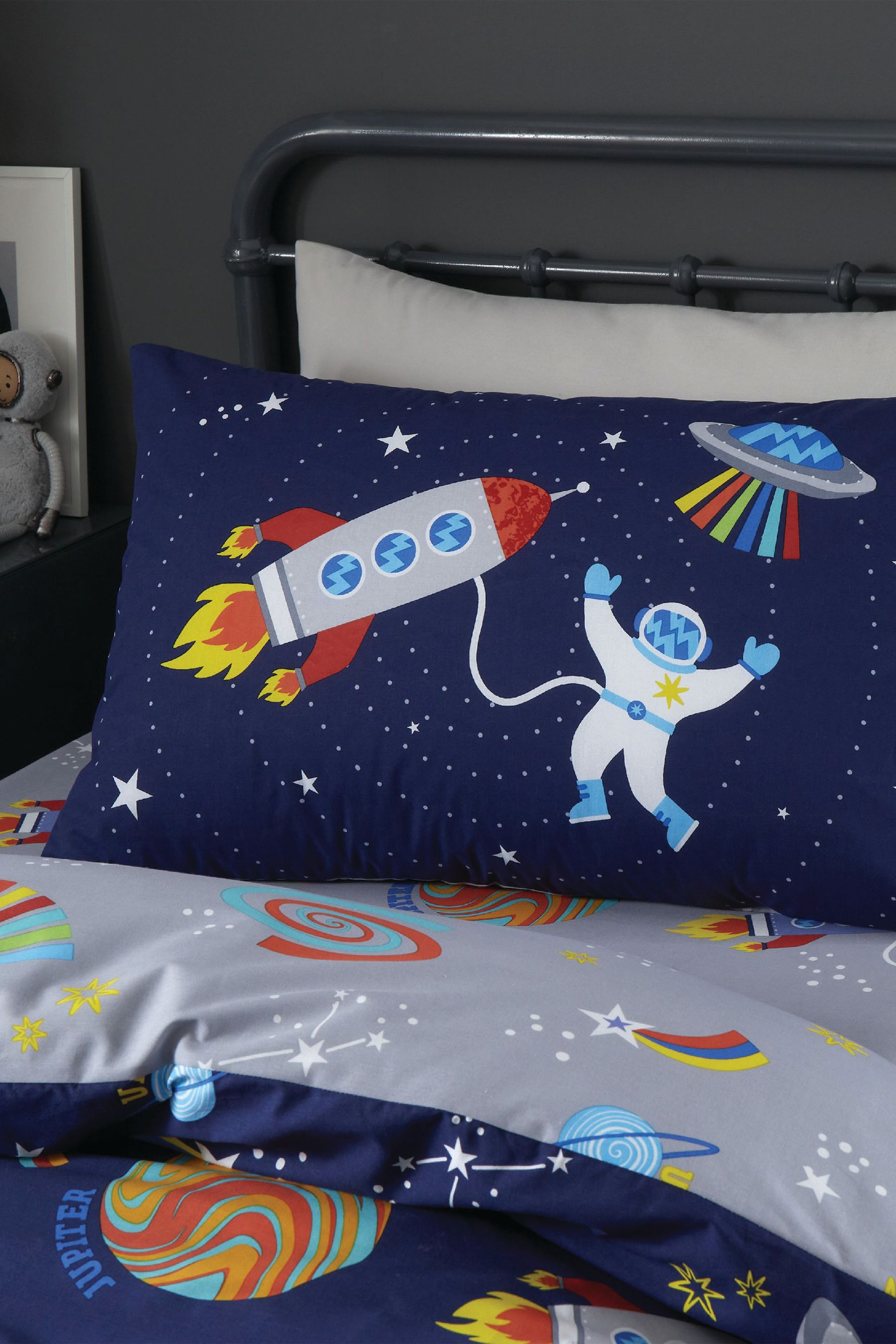 Buy Catherine Lansfield Blue Lost In Space Reversible Duvet Cover Set from the Next UK online shop