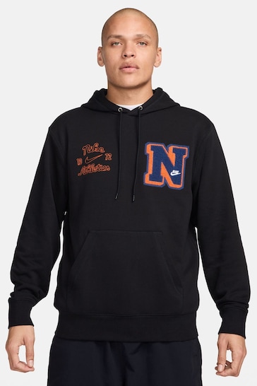 Nike Black Club Fleece French Terry Pullover Hoodie