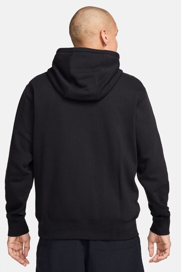 Nike Black Club Fleece French Terry Pullover Hoodie