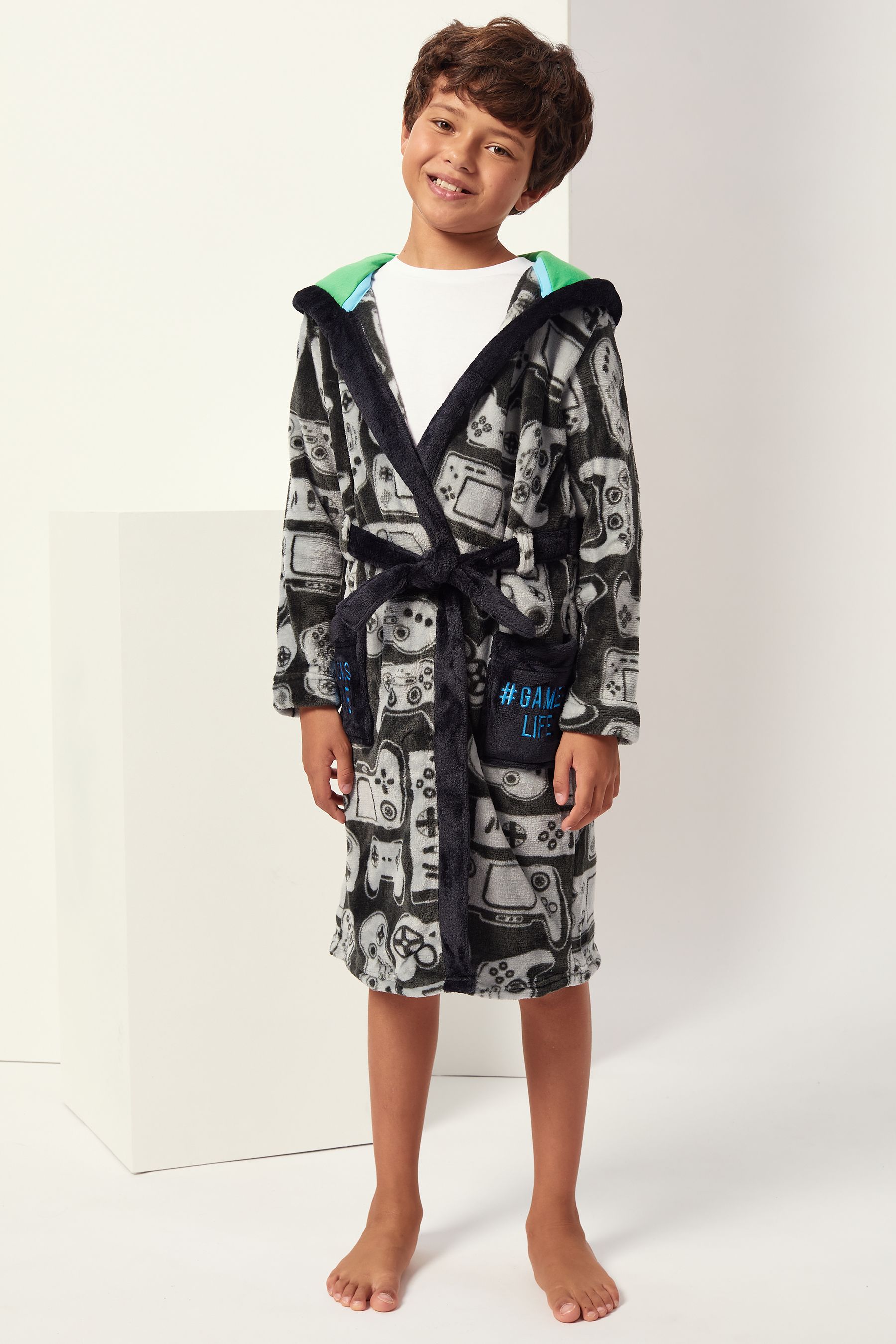 Buy Harry Bear Black Football Dressing Gown from the Next UK