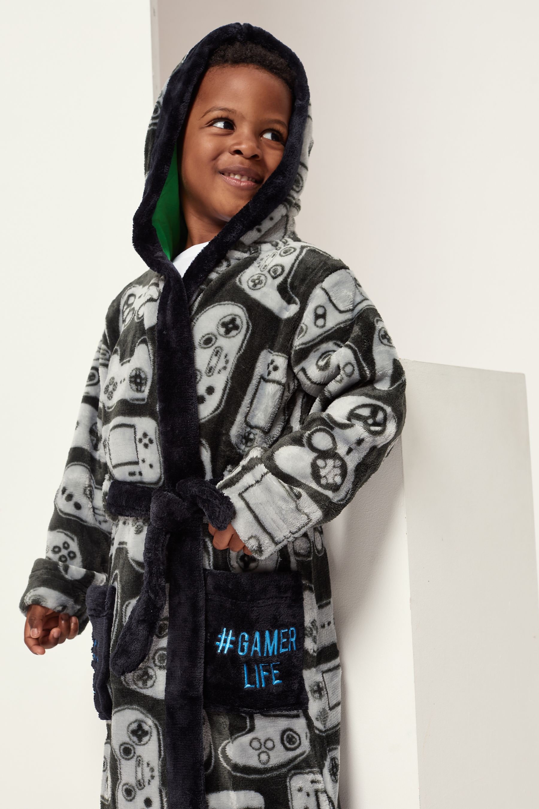 Buy Harry Bear Black Football Dressing Gown from the Next UK online shop