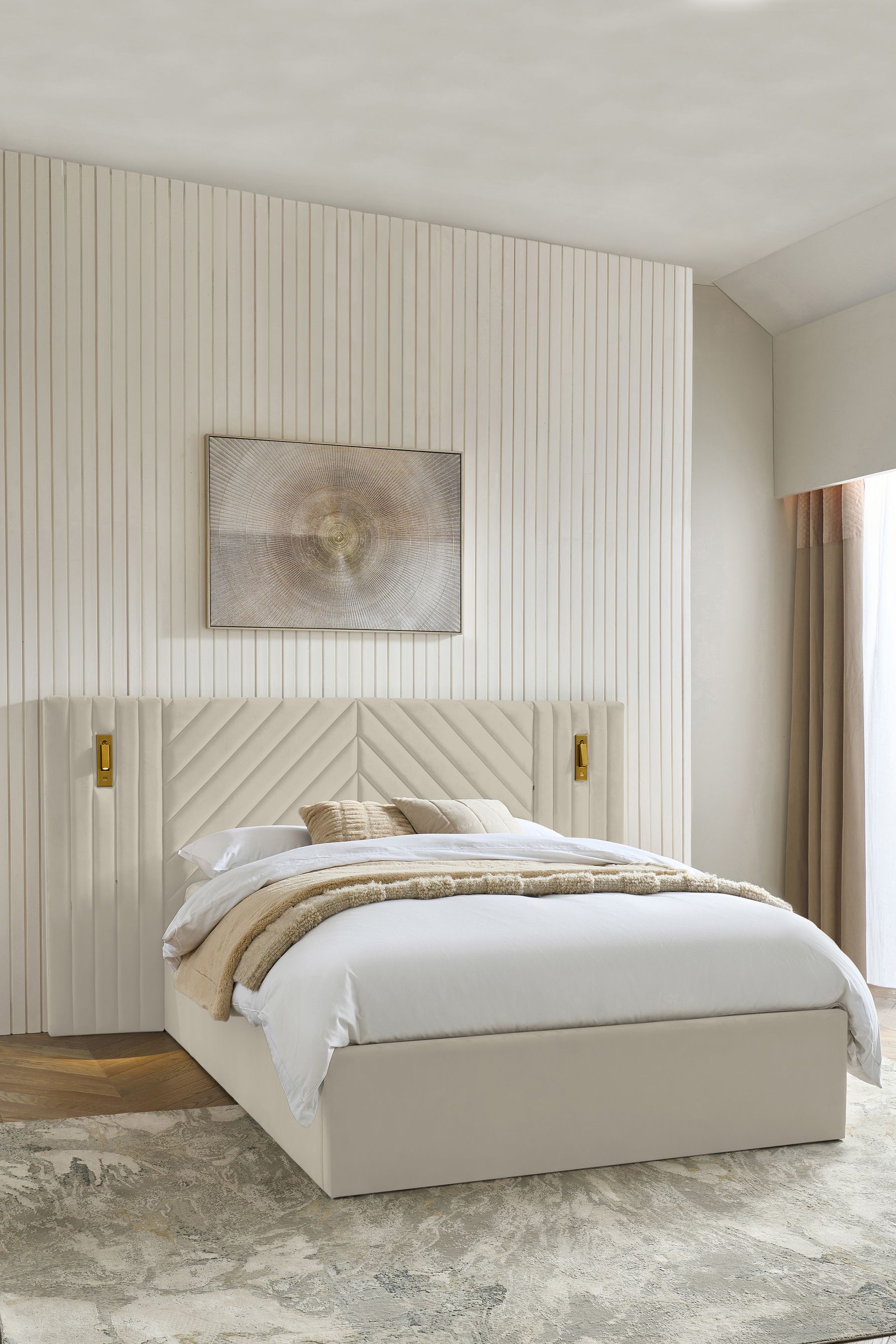 Natural velvet discount bed