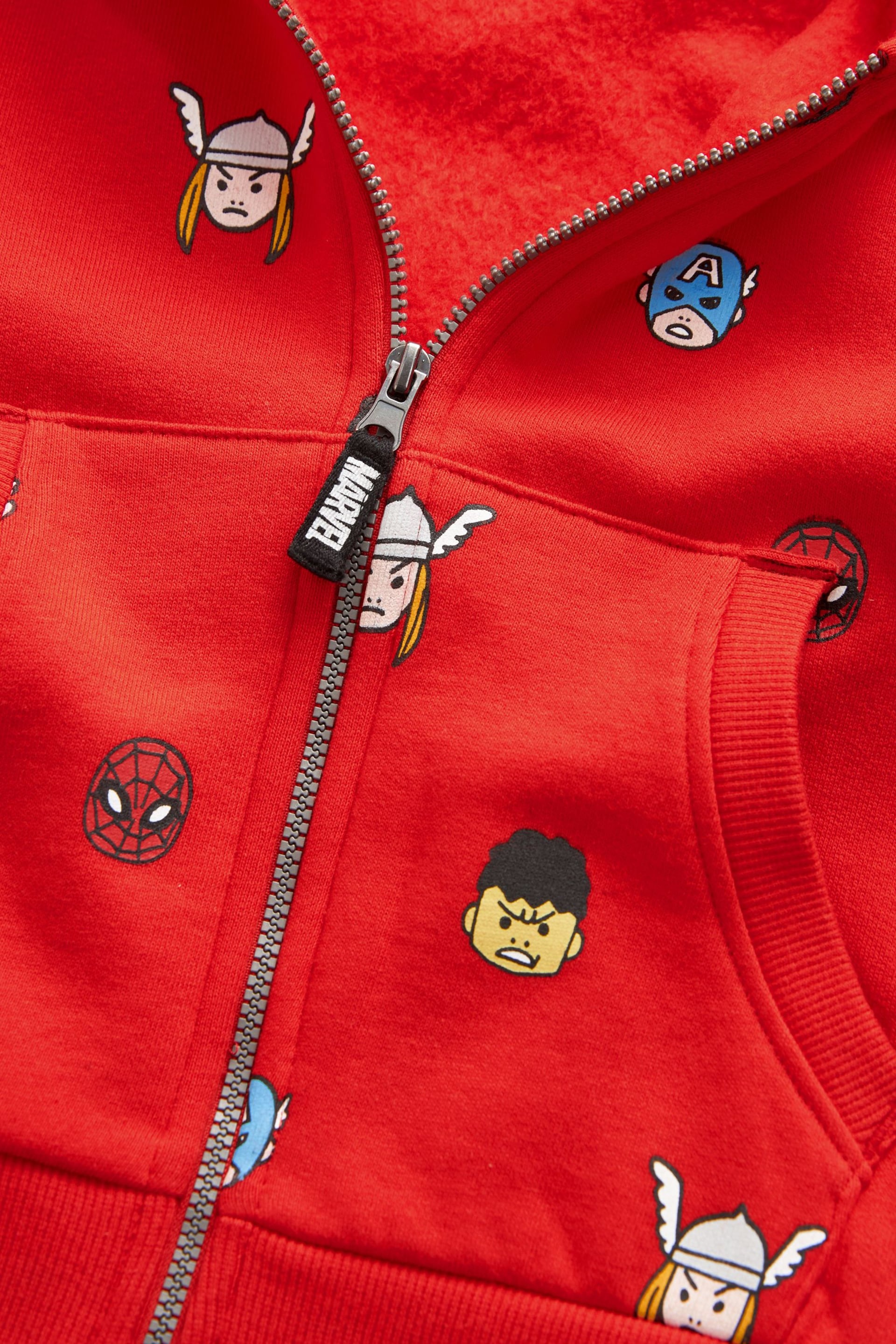 Red Marvel Avengers All Over Print Zip Through Top (9mths-8yrs) - Image 8 of 8