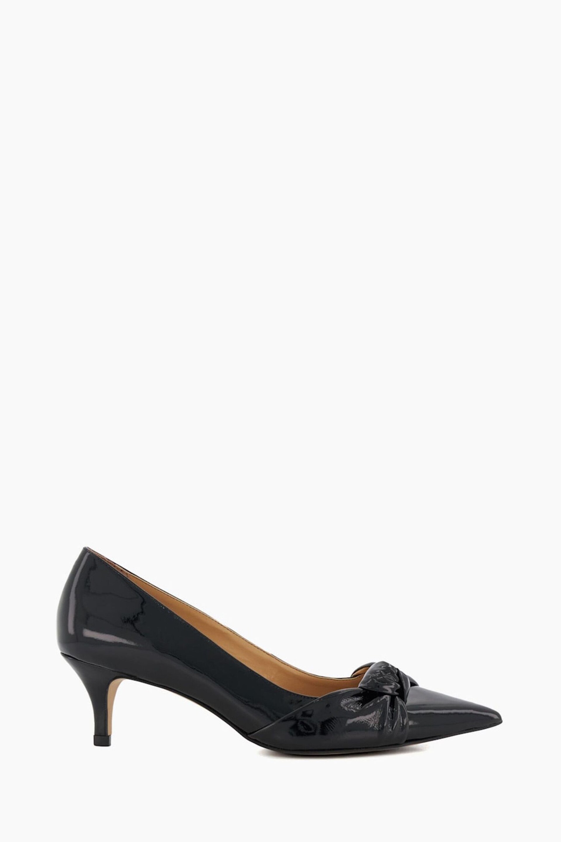 Dune London Black Address Soft Knot Pointed Court Shoes - Image 1 of 5