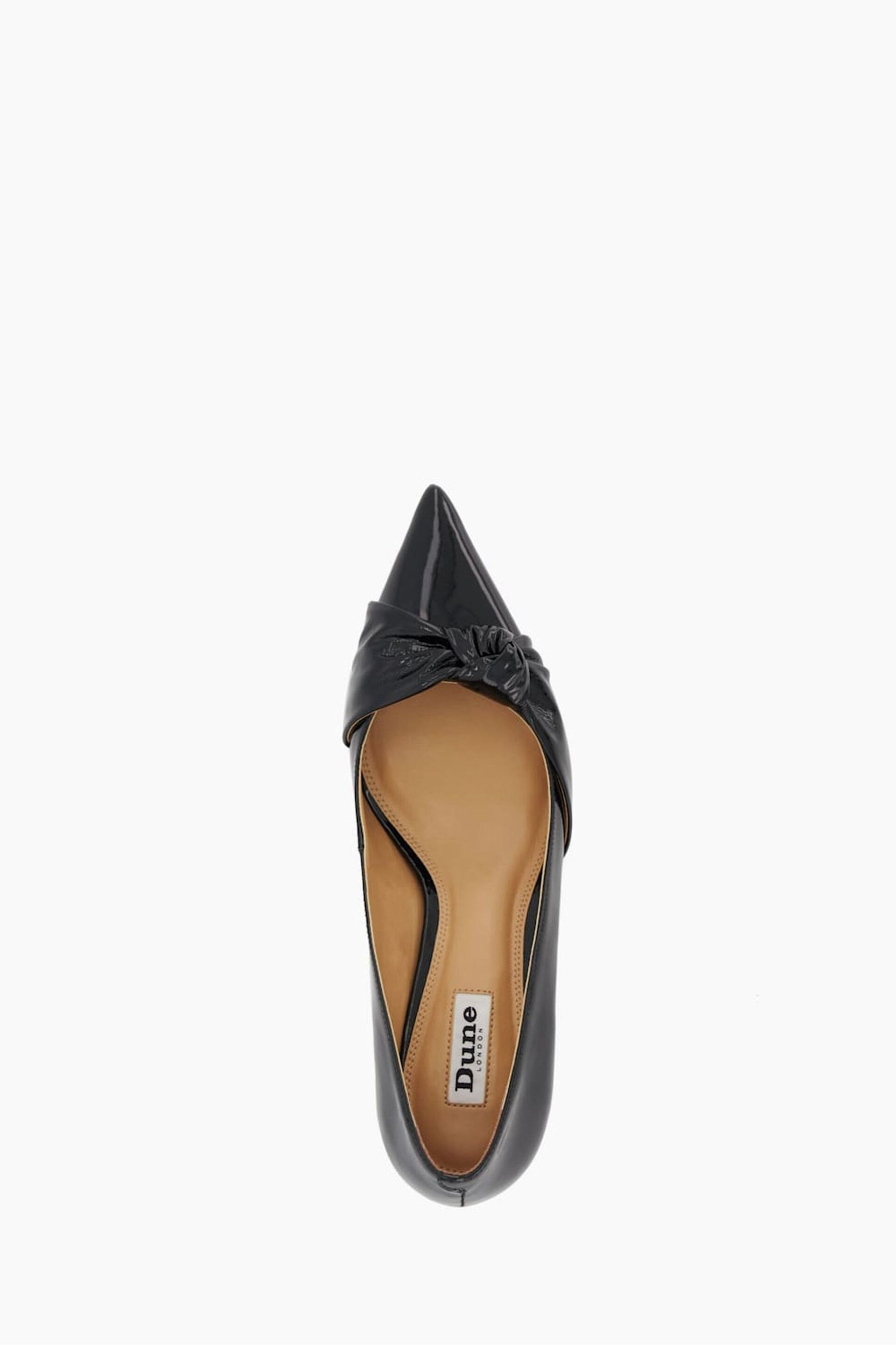 Dune London Black Address Soft Knot Pointed Court Shoes - Image 5 of 5