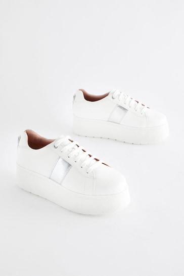 White Forever Comfort® Chunky Lace-Up Trainers