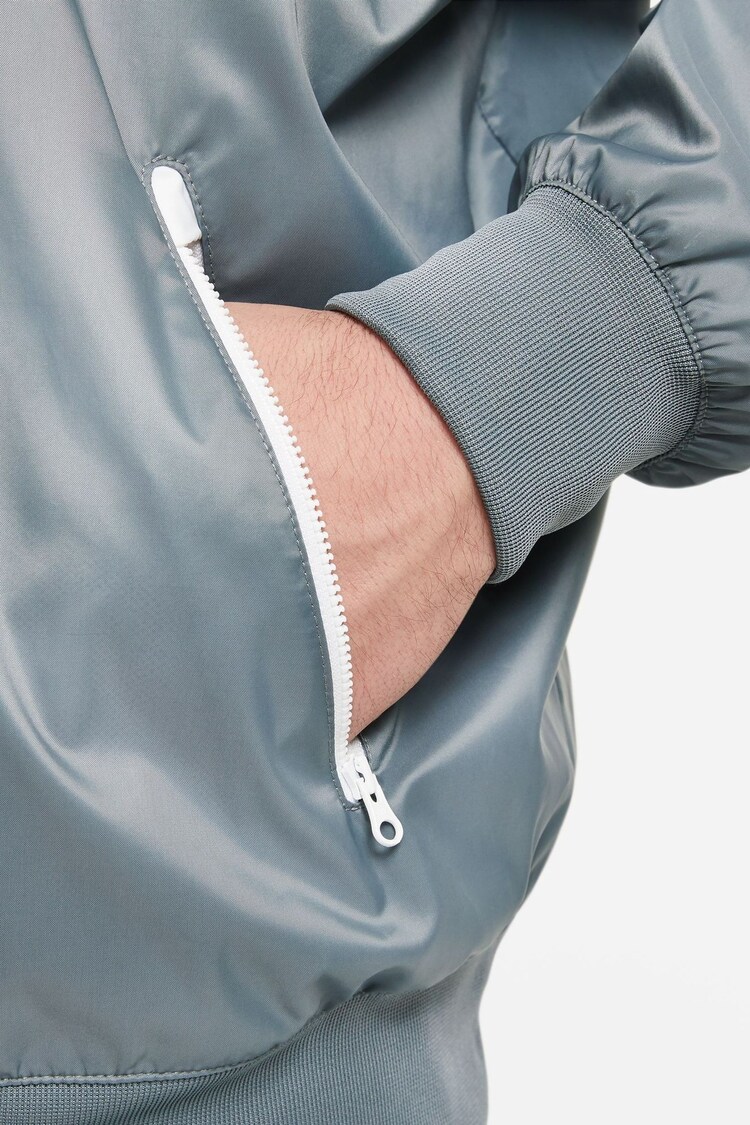 Nike White gray Sportswear Windrunner Hooded Jacket - Image 12 of 14