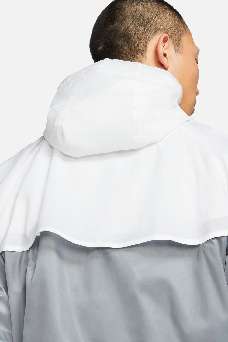 Nike White gray Sportswear Windrunner Hooded Jacket - Image 6 of 14