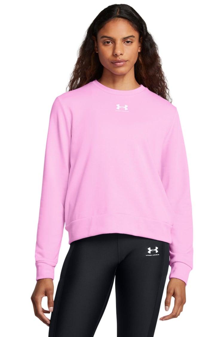 Under Armour Pink Rival Terry Crew Sweatshirt - Image 1 of 3