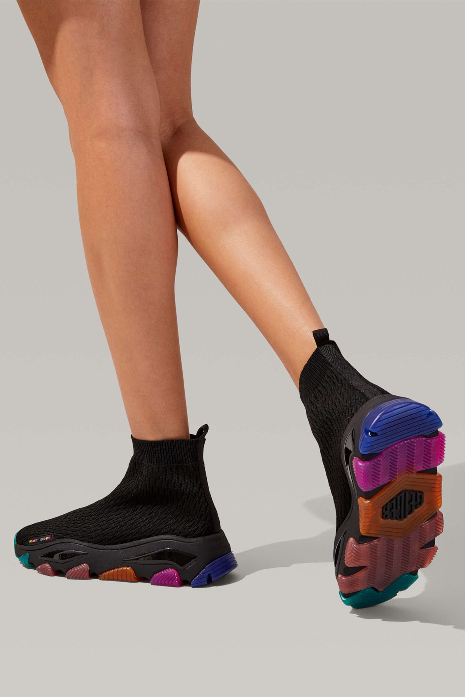 Kurt geiger black cheap womens trainers