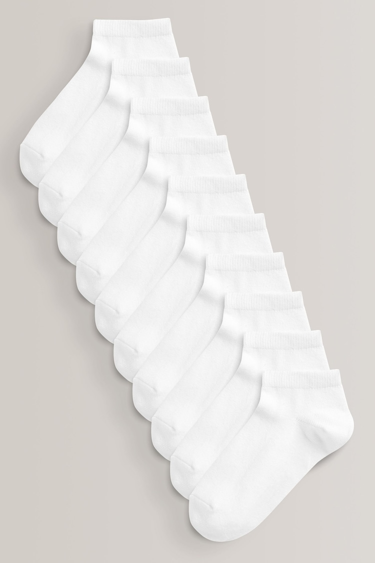 White 10 Pack Trainer Socks - Image 1 of 2