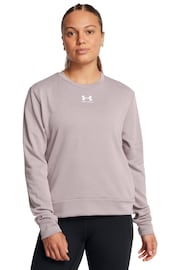 Under Armour Grey Rival Terry Crew Sweatshirt - Image 1 of 3