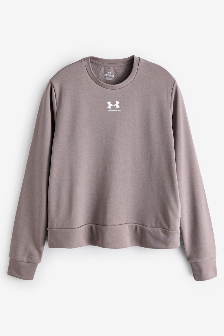 Under Armour Grey Rival Terry Crew Sweatshirt - Image 3 of 3