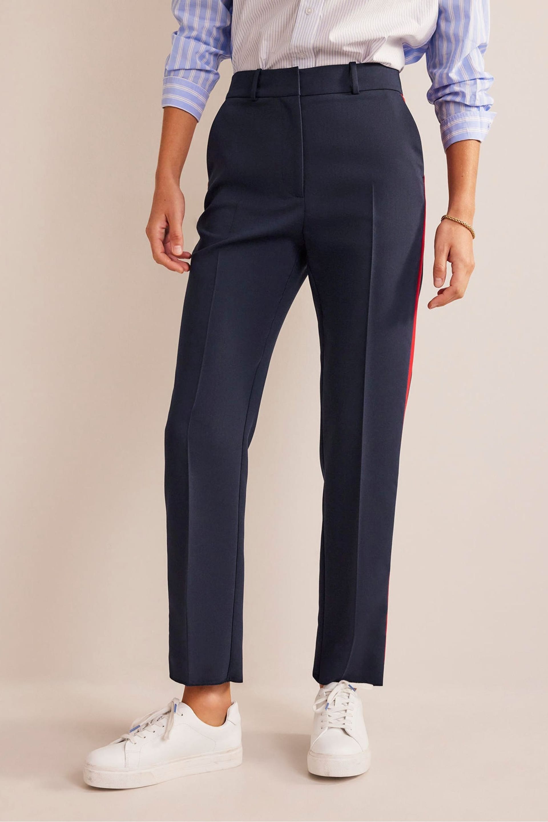 Boden Blue Petite Kew Side Stripe Trousers - Image 1 of 5