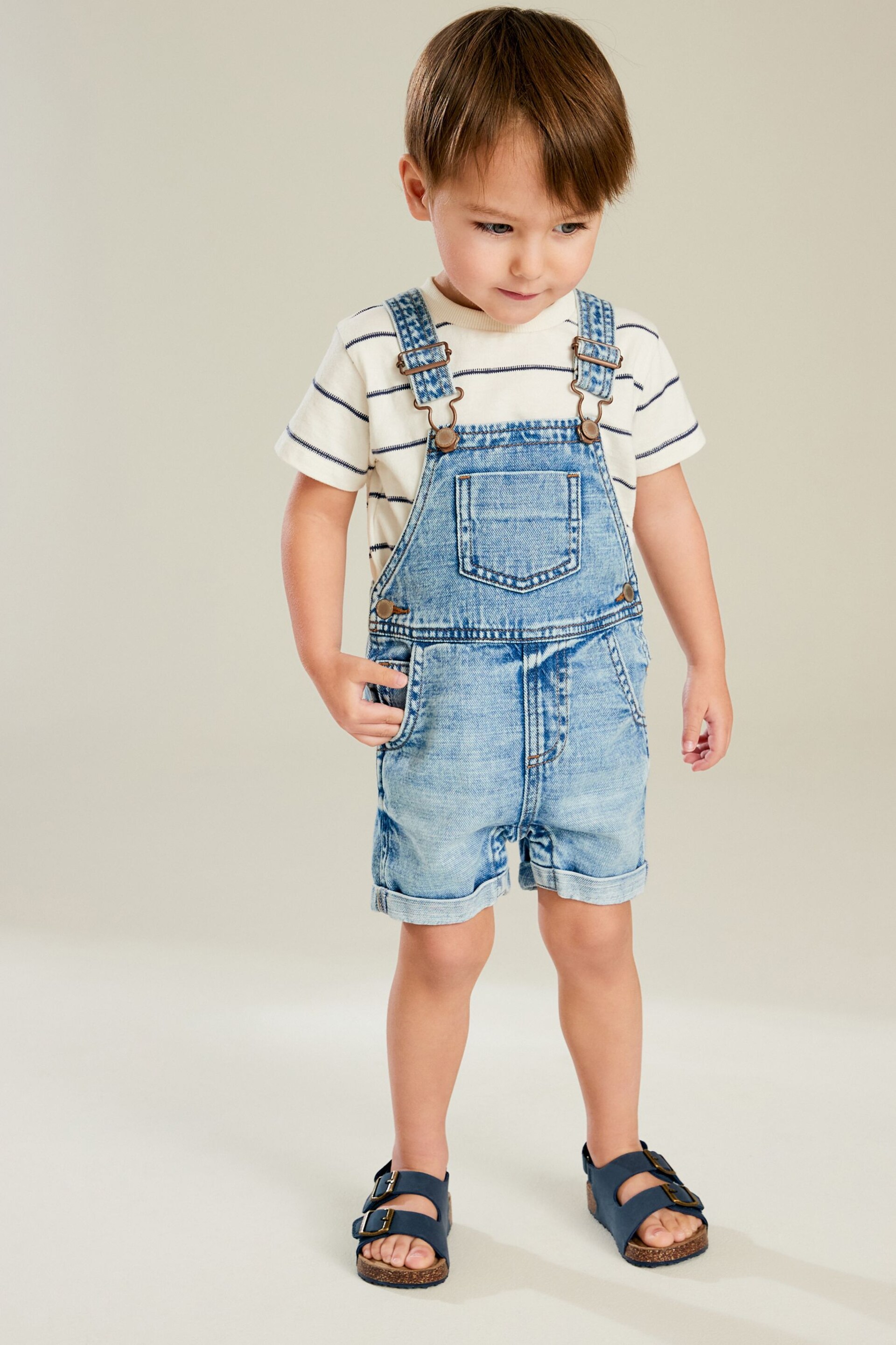 Light Wash Denim Dungarees (3mths-7yrs) - Image 1 of 7