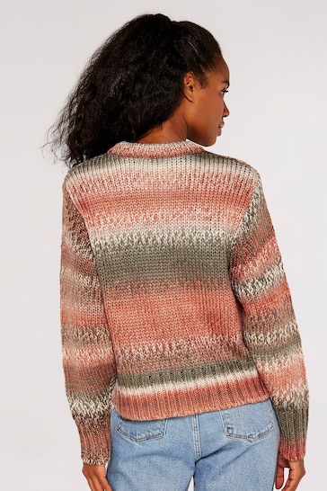 Apricot Pink Chunky Knit Multi Colour Jumper