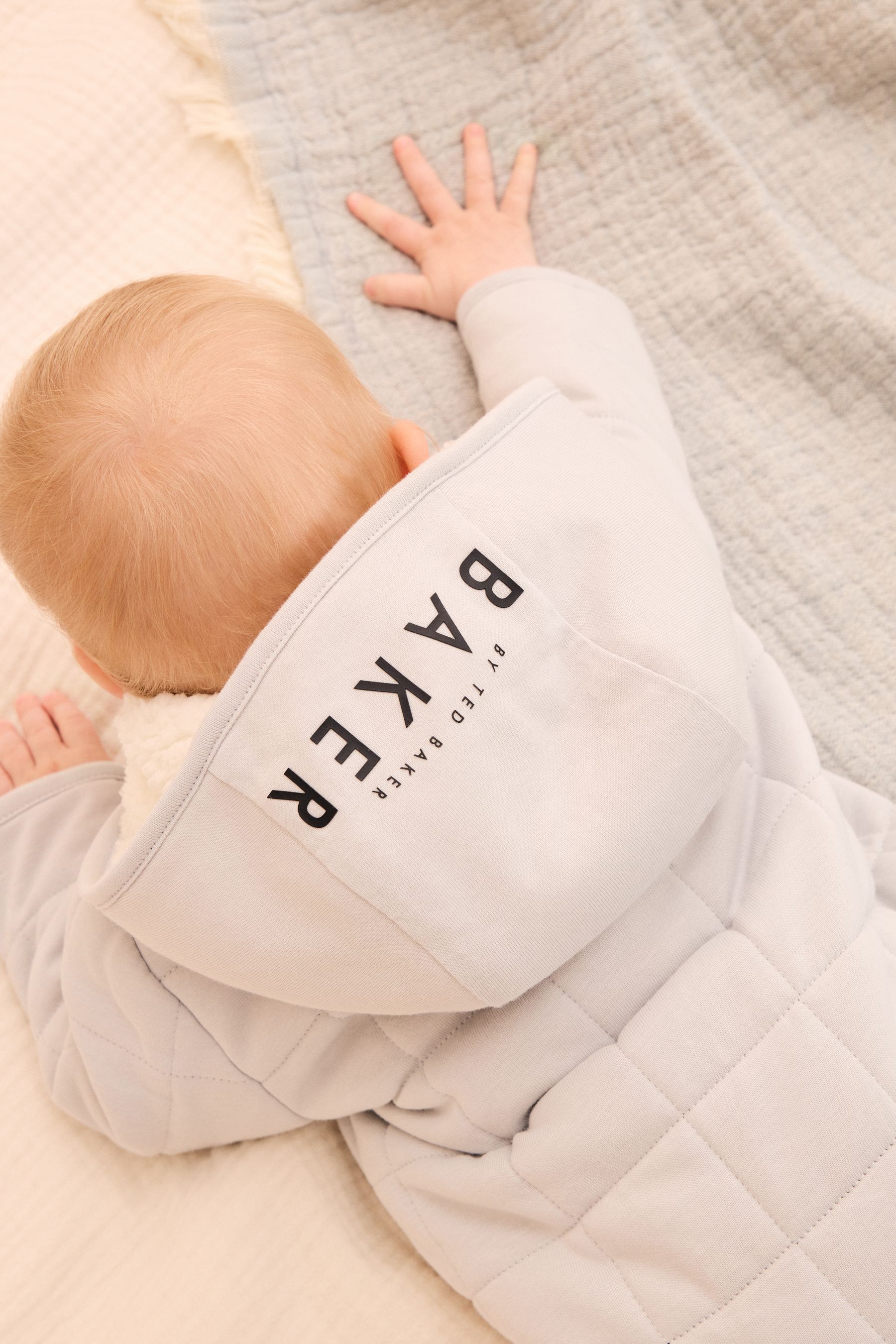 Baker by Ted Baker Grey Quilted Snuggle Suit 36months Baby