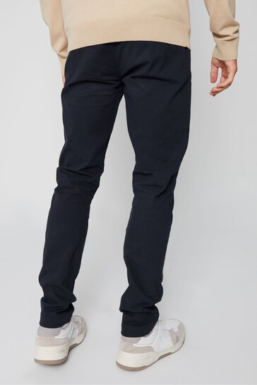Threadbare Blue Slim Fit Pull-On Chino Trousers