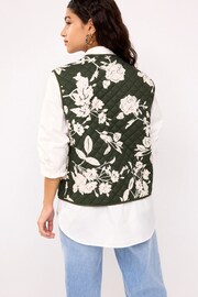 Khaki Green Quilted Reversible Waistcoat - Image 3 of 8