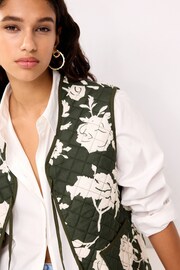 Khaki Green Quilted Reversible Waistcoat - Image 4 of 8