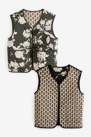 Khaki Green Quilted Reversible Waistcoat - Image 5 of 8