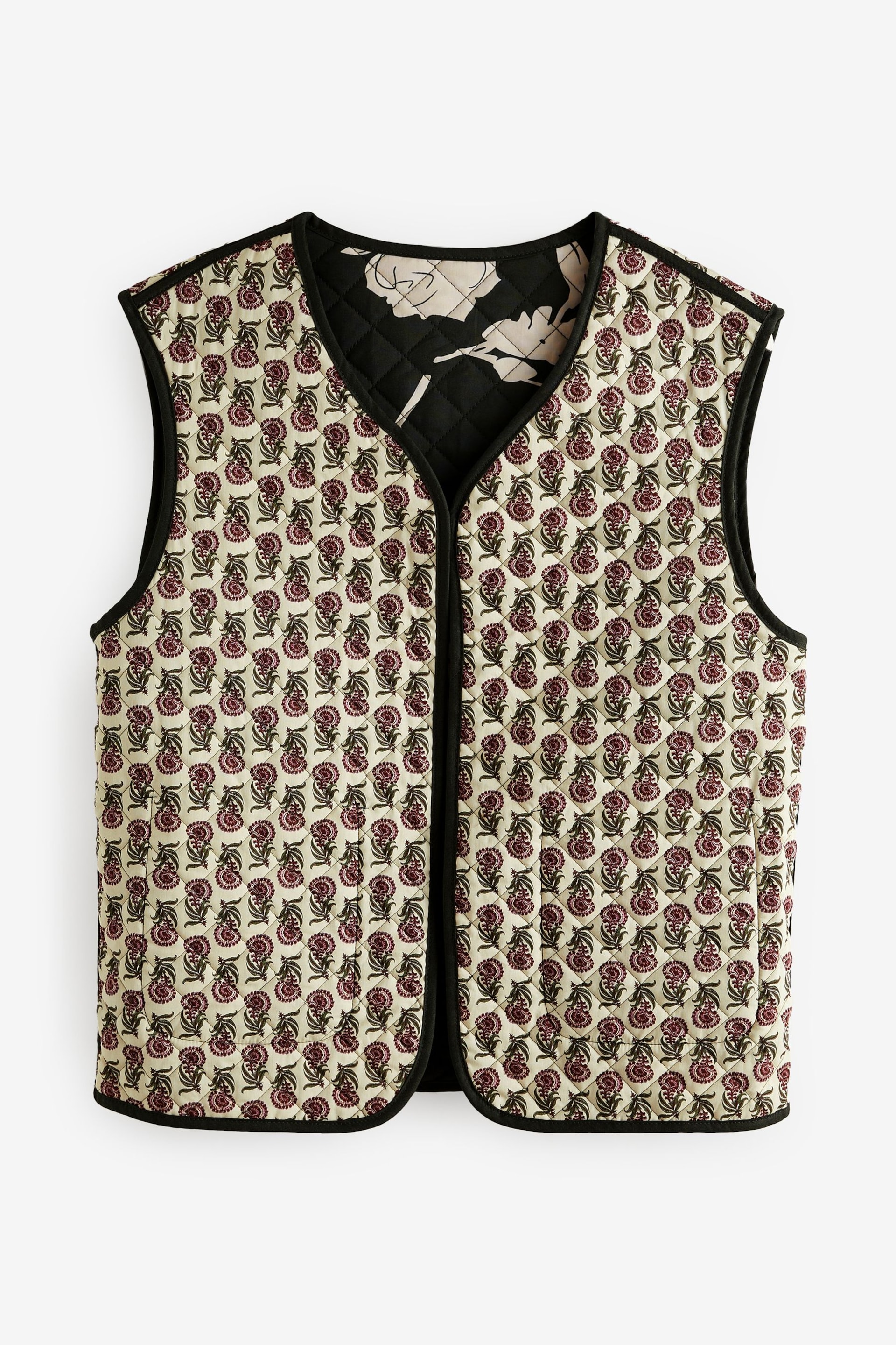 Khaki Green Quilted Reversible Waistcoat - Image 6 of 8