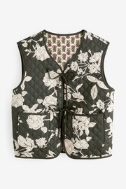 Khaki Green Quilted Reversible Waistcoat - Image 7 of 8