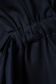 Reiss Navy Cosette Linen Blend Drape Midi Dress - Image 6 of 6