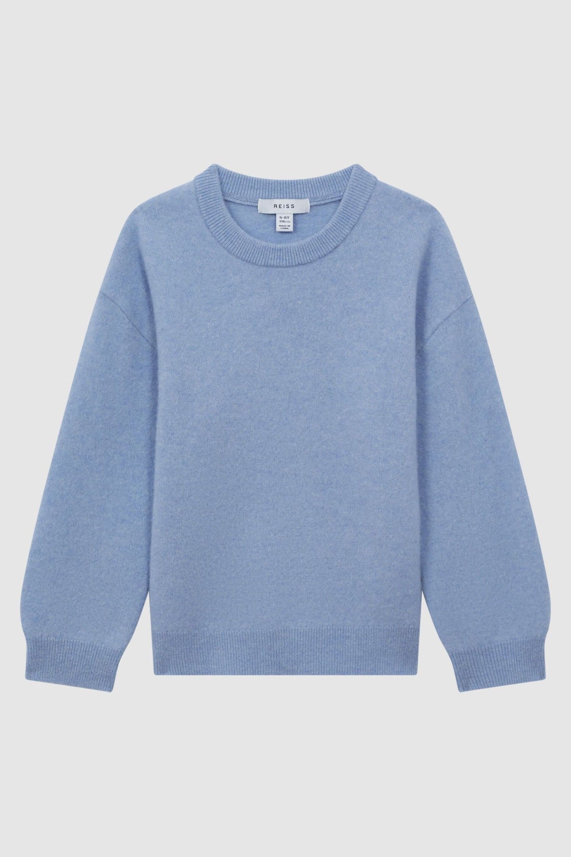 Reiss Soft Blue Prague Junior Merino Crew Neck Jumper - Image 2 of 6