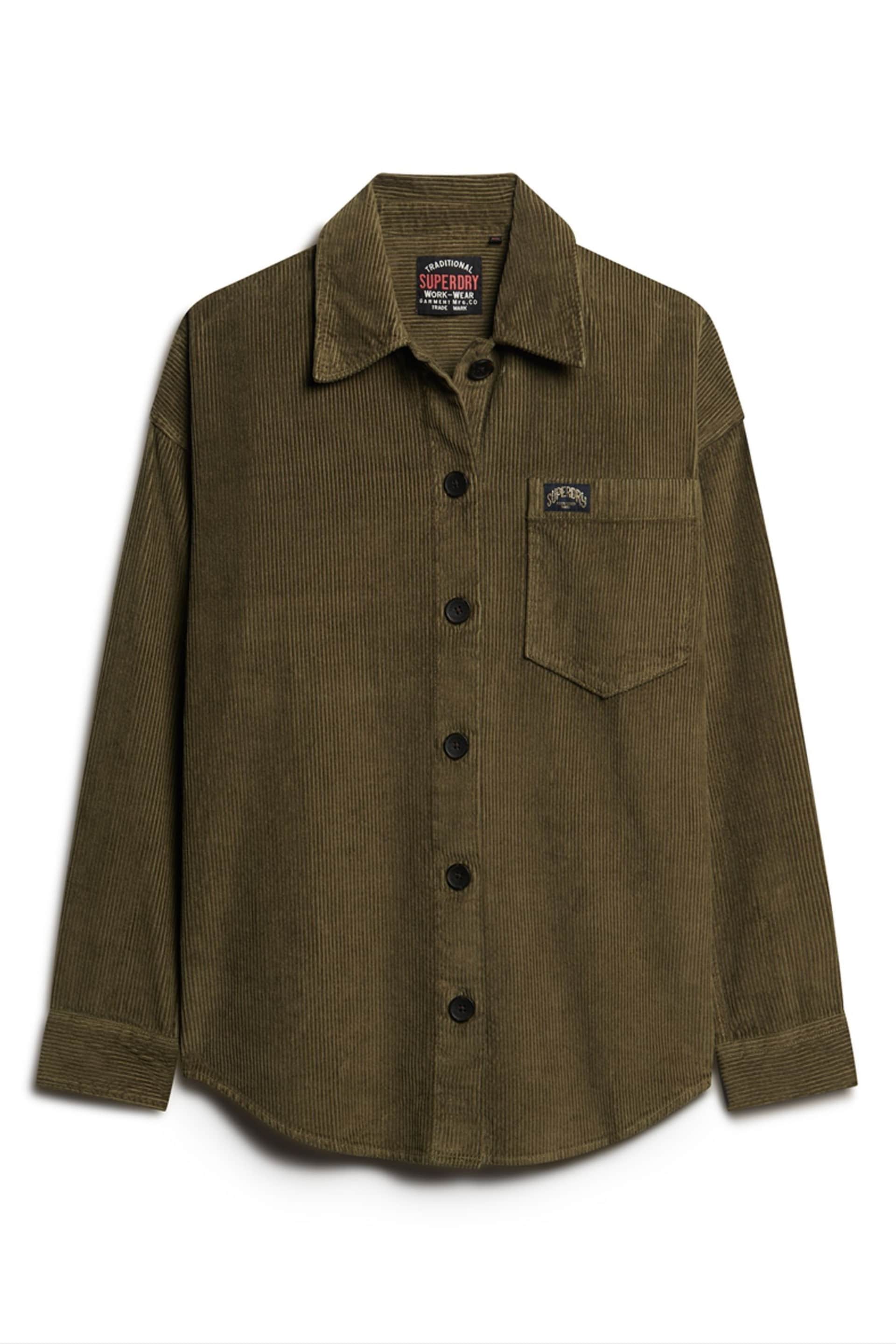 Superdry Green Chunky Cord Overshirt Jacket - Image 4 of 6
