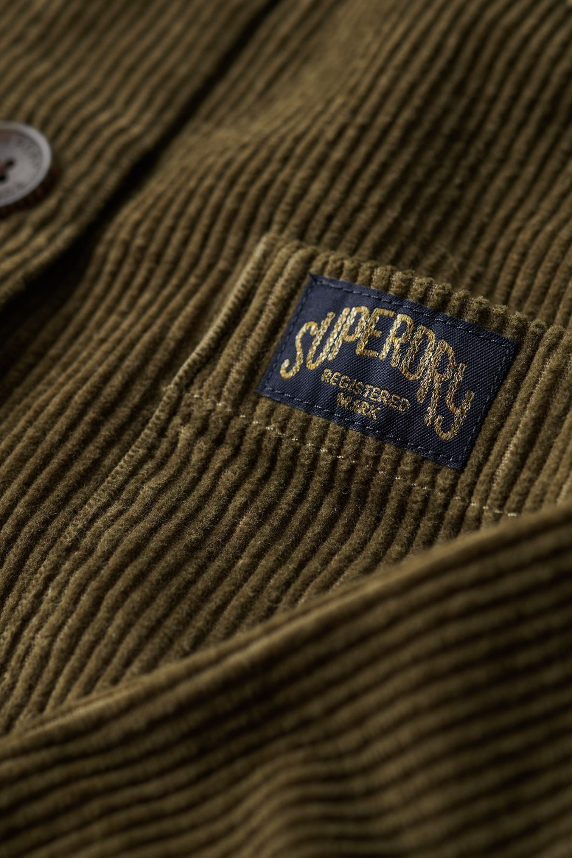 Superdry Green Chunky Cord Overshirt Jacket - Image 6 of 6