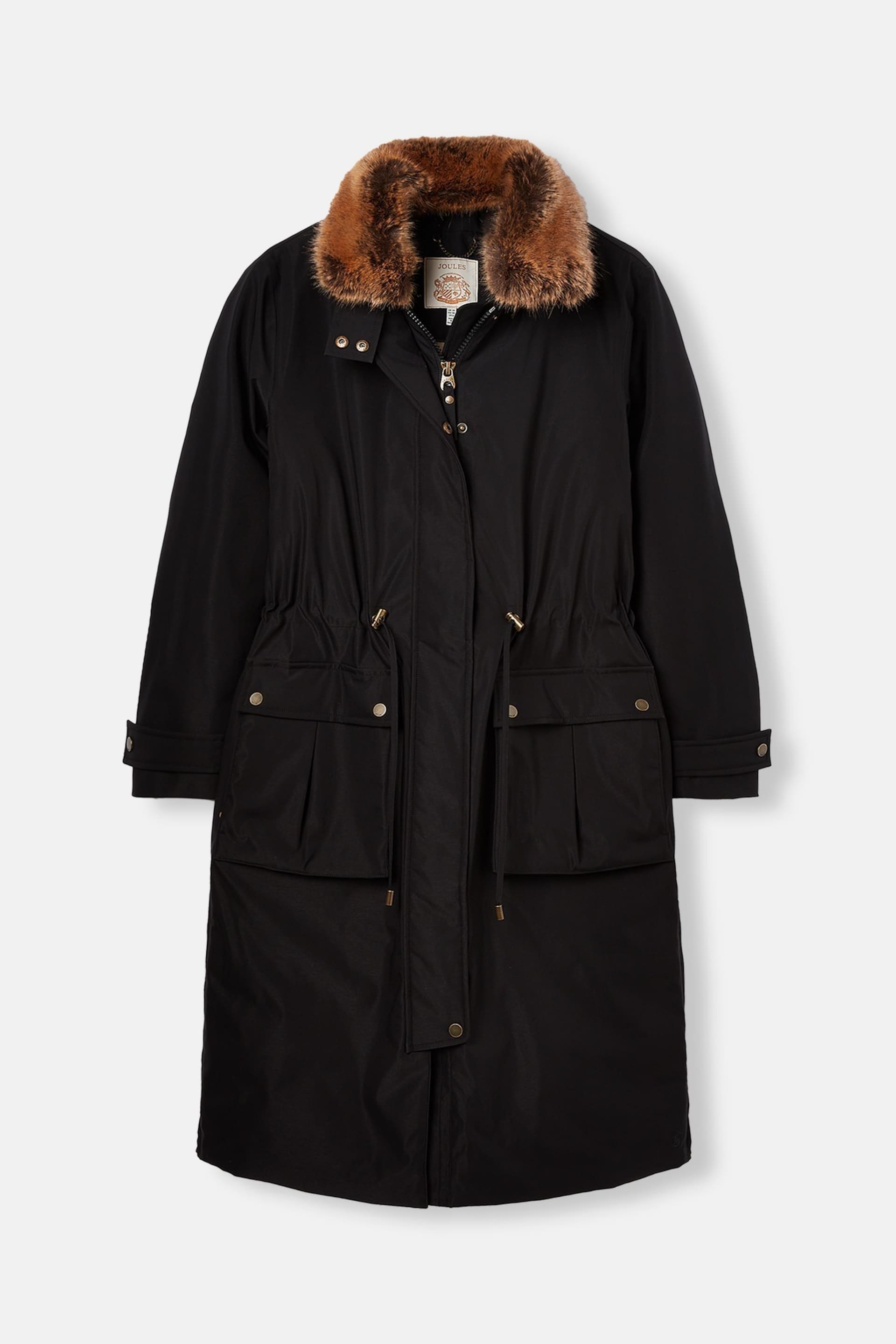 Joules Wilcote Black Waterproof Padded Raincoat - Image 9 of 9